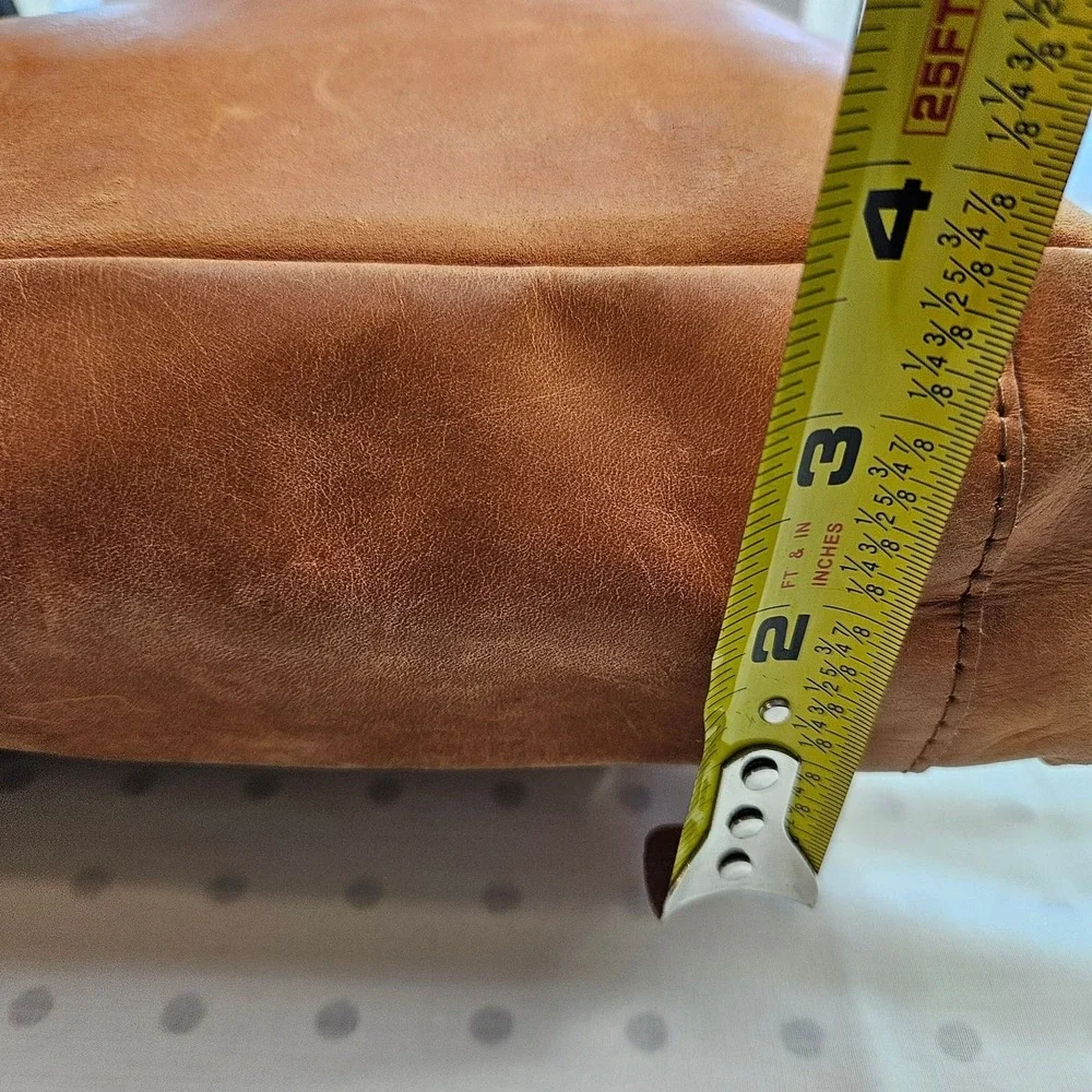 Raven + Lily Brown Natural Leather Minimalist‎ Backpack